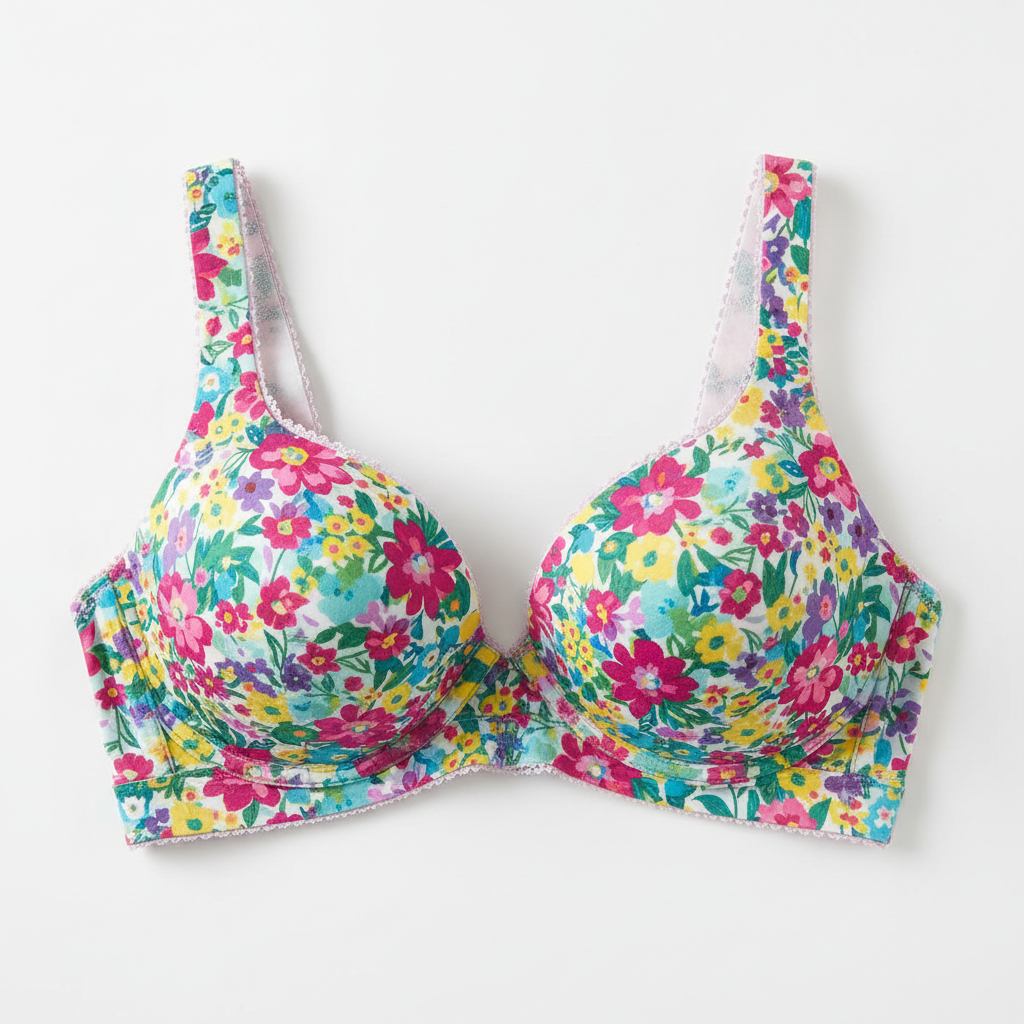 Floral Print Wireless Bra