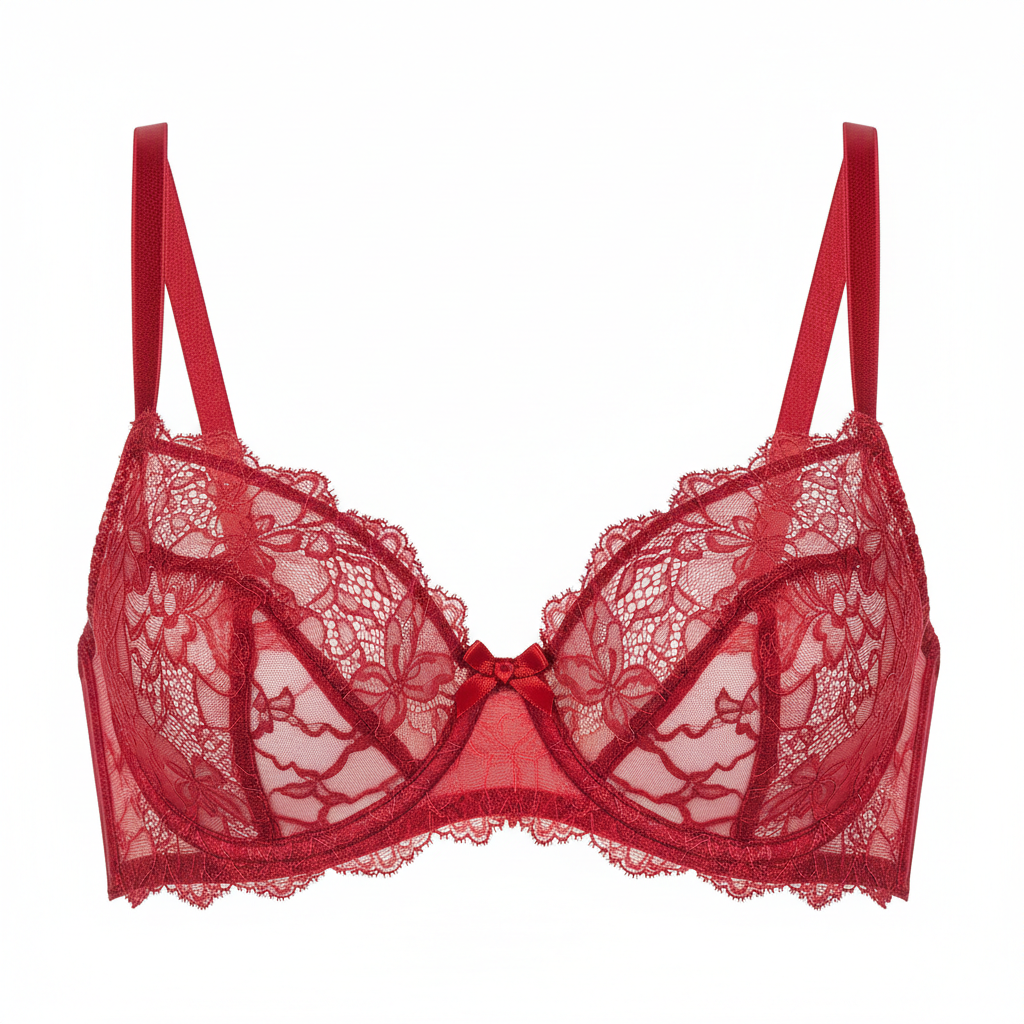 Romantic Red Lace Bra