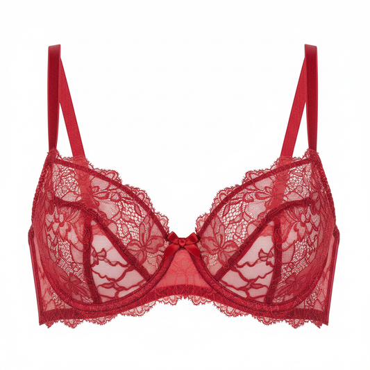 Romantic Red Lace Bra
